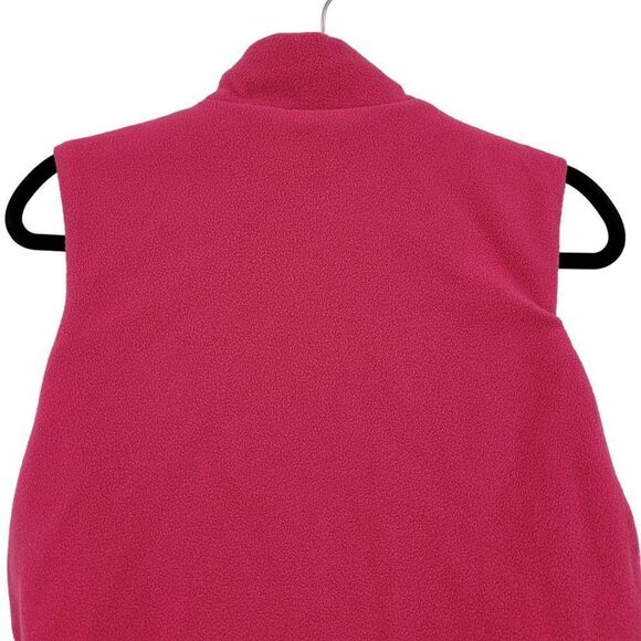Studio Works Reversible Vest S Pink Fleece Orange Quilted Puffer Zip Up Pockets - Picture 10 of 16